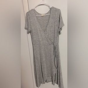 Short Sleeve Faux Wrap Dress